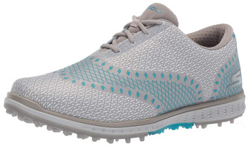 Dame Golfsko: Skechers Go Golf Elite Ace - vandtætte - Charcoal/Blå i str. 37
