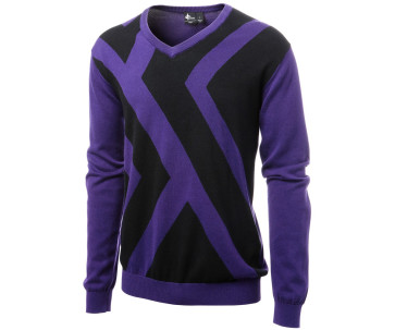 Cross Herre Stinger v-hals - Aubergine i str. X/Large