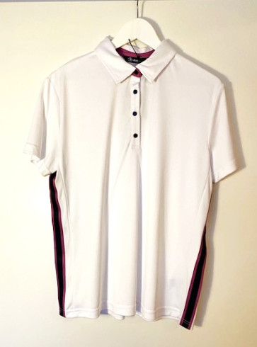Abacus Womens Cherry Loosefit Polo SS - Violet/Hvid i str. Medium - (Kollektionsprøve) - (Vejl. udsalgspris er kr. 499,-) 