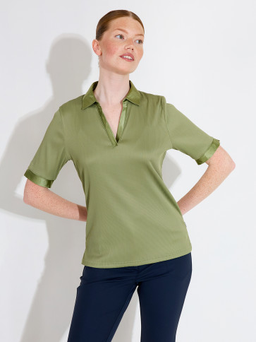 Abacus Womens Slaley Halfsleeve Polo - Linden i str. Medium - (Kollektionsprøve) - (Vejl. udsalgspris er kr. 499,-)