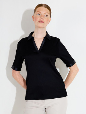 Abacus Womens Slaley Halfsleeve Polo - Sort i str. Medium - (Kollektionsprøve) - (Vejl. udsalgspris er kr. 499,-)