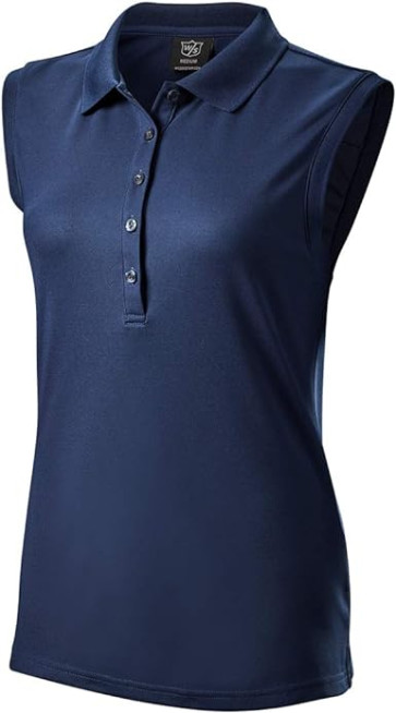 Wilson Staff Authentic Dame Polo SL - Navy i str. Small