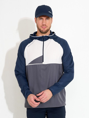 Abacus Mens Lanark Stretch Wind Hoodie - Navy/Grey i str. Large - (Kollektionsprøve) - (Vejl. udsalgspris er kr. 749,-)