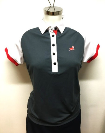 What Bunkers Dame Polo - Grå/Hvid med rødt logo