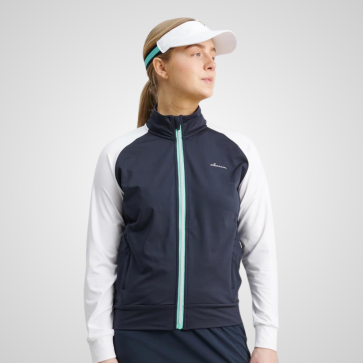 Abacus Womens Kinloch Midlayer Jacket - Navy/Hvid i str. Medium - (Kollektionsprøve) - (Vejl. udsalgspris er kr. 749,-)