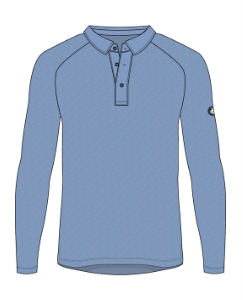Cross Mens Embossed Polo LS - Bel Air Blue i str. Medium (Kollektionsprøve) - (Vejl. udsalgspris er kr. 699,-)