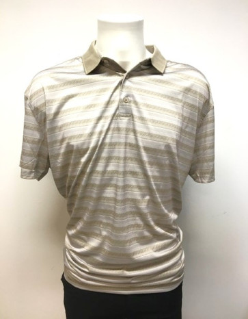 Abacus Herre Polo - Beige Mønster i str. 3XL