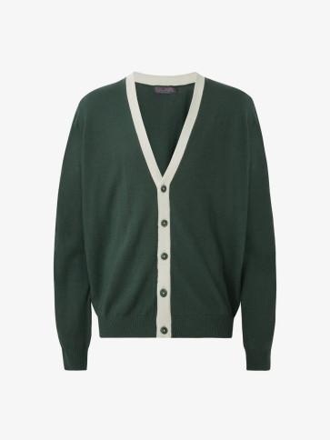 Cross Mens Block Cardigan - Jungle Green i str. Large (Kollektionsprøve) - (Vejl. udsalgspris er kr. 899,-)