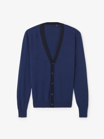 Cross Mens Block Cardigan - Twilight Blue i str. Large (Kollektionsprøve) - (Vejl. udsalgspris er kr. 899,-)