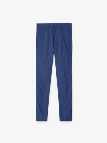 Cross Mens Byron Lux Chinos - Twilight Navy Check i str. 34/34 (Kollektionsprøve) - (Vejl. udsalgspris er kr. 799,-)