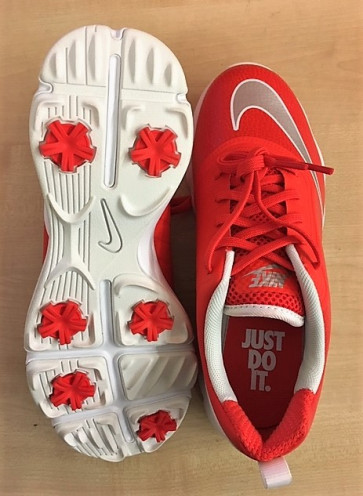 Nike Junior Control Golfsko - str. 35 (22 cm.) - røde