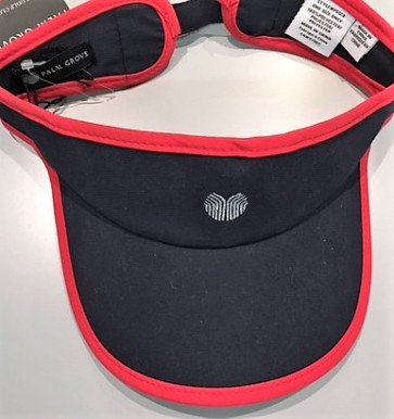 Palm Grove Dame Visor - One Size - Navy/Rød