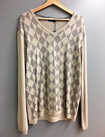 Cross Herre Strik Sweater - Pumice Stone - str. Large