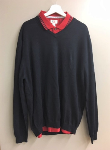 Cutter & Buck Herre Strik Sweater Navy + Rød Polo - str. XX/Large (begge 2)