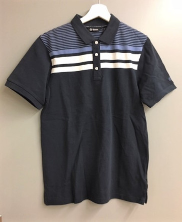 Abacus Herre Polo - Stribet Navy - str. Medium