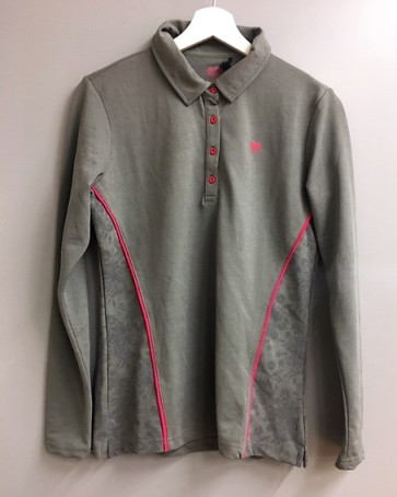 Palm Grove Dame Langærmet Polo - Grå - str. XX/Large