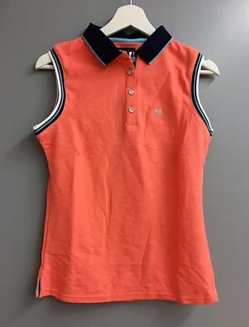 Palm Grove Dame Ærmeløs Polo - Peach - str. Small