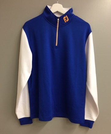 Footjoy Herre Doublelayer Chill-Out Pullover - Blå/Hvid - str. Medium