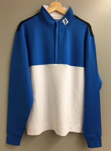Footjoy Herre Chill-Out Pullover - Blå/Hvid/Sort - str. Medium