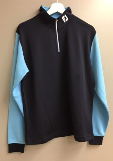 Footjoy Herre Doublelayer Contrast Chill-Out Pullover - Navy/Lyseblå - str. Medium