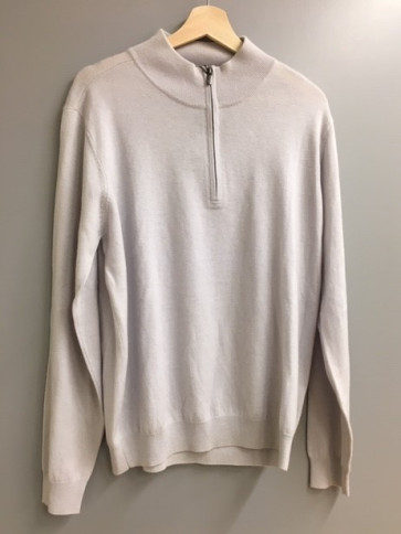 Footjoy Herre Strik Uld Sweater - Lysegrå - str. Medium