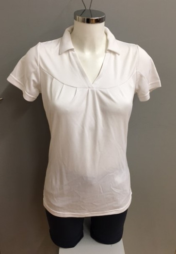 Cross Womens Pleat Polo - Hvid - str. Medium (Kollektionsprøve) (Vejl. udsalgspris = kr. 599)