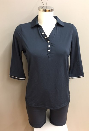 Cross Womens Push 3/4 Polo - Navy i str. Medium (Kollektionsprøve) (Vejl. udsalgspris = kr. 649)
