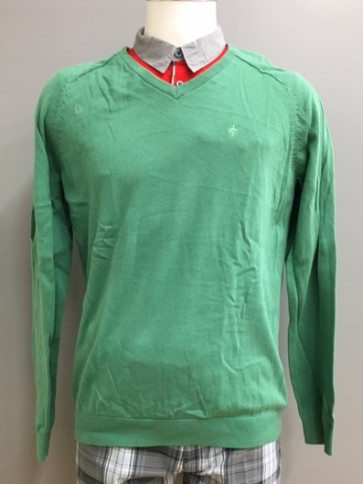 Cross Herre Classic V-Hals - Mat Grøn i str. Large - (kollektionsprøve) - (vejl. udsalgspris = kr. 599)
