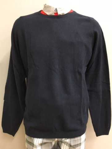 Cross Herre Sundre Round V-Hals - Navy i str. Large - (kollektionsprøve) - (vejl. udsalgspris = kr. 999)