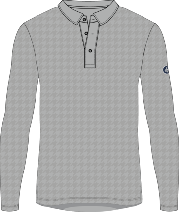 Cross Mens Pitch Polo LS - Undye Grey i str. Large (Kollektionsprøve) - (Vejl. udsalgspris er kr. 699,-)