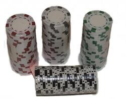 Pokerchips markeringsmærke - 5 stk. Sorte/Råhvide