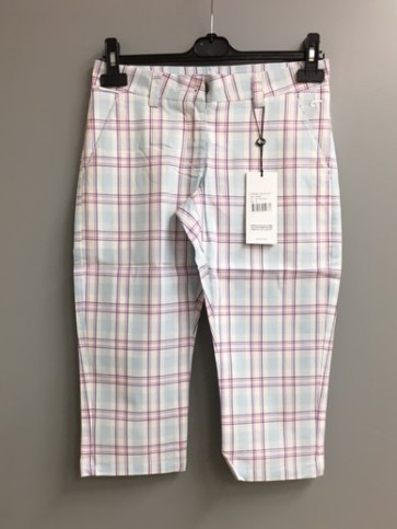 Cross Womens Classic 3/4 Chinos - Tartan Check i str. 34