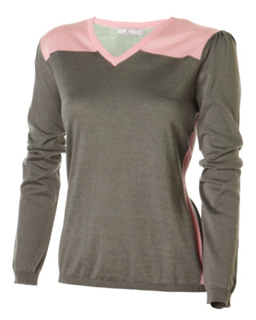 Cross Dame Ljugarn V-hals - Grå i str. Medium - (kollektionsprøve) - (vejl. udsalgspris = kr. 799)