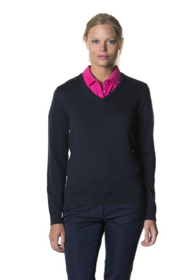 Cross Dame Patch V-Hals - Navy i str. Small