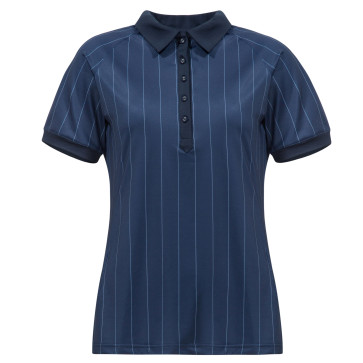 Cross Womens Pinstripe Polo - Navy