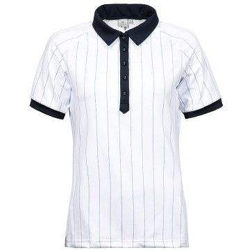 Cross Womens Pinstripe Polo - Hvid i str. Medium (Kollektionsprøve) (Vejl. udsalgspris = kr. 599)