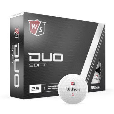 3 dusin Wilson Staff Duo Soft Hvid - MED TLP GOLF LOGO PÅ