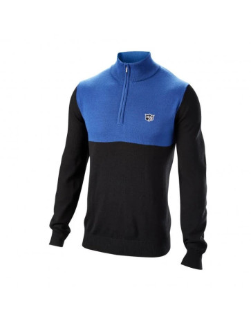 Wilson Staff 2019 zip-up Turtleneck Sweater - Sort/Blå - str. Small